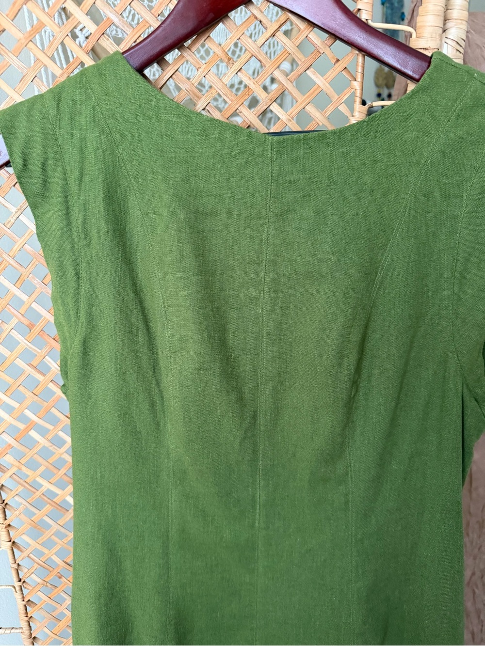 Abercrombie & Fitch Green Linen Gadot Mini Dress - Picture 12 of 13